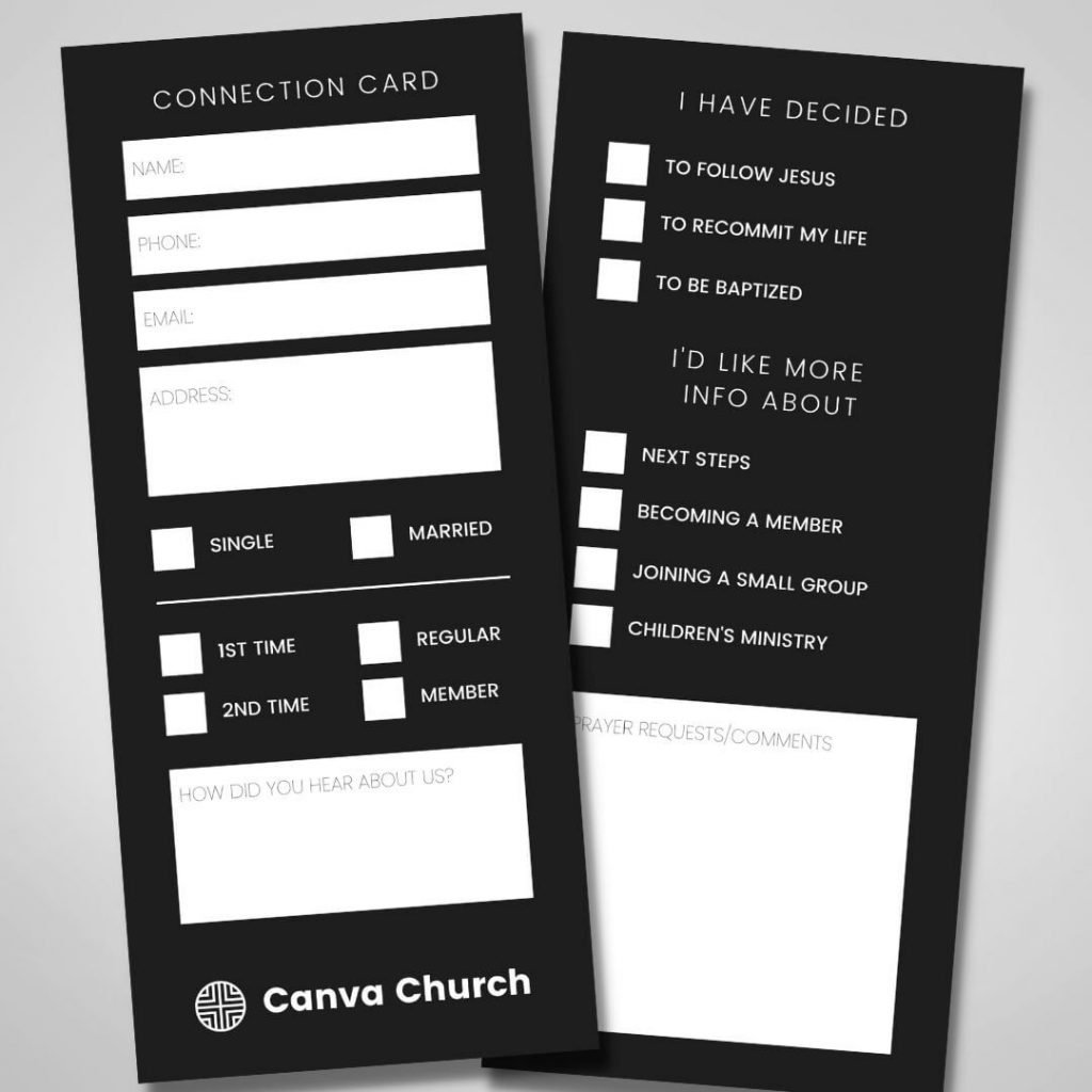 B&w connection card template